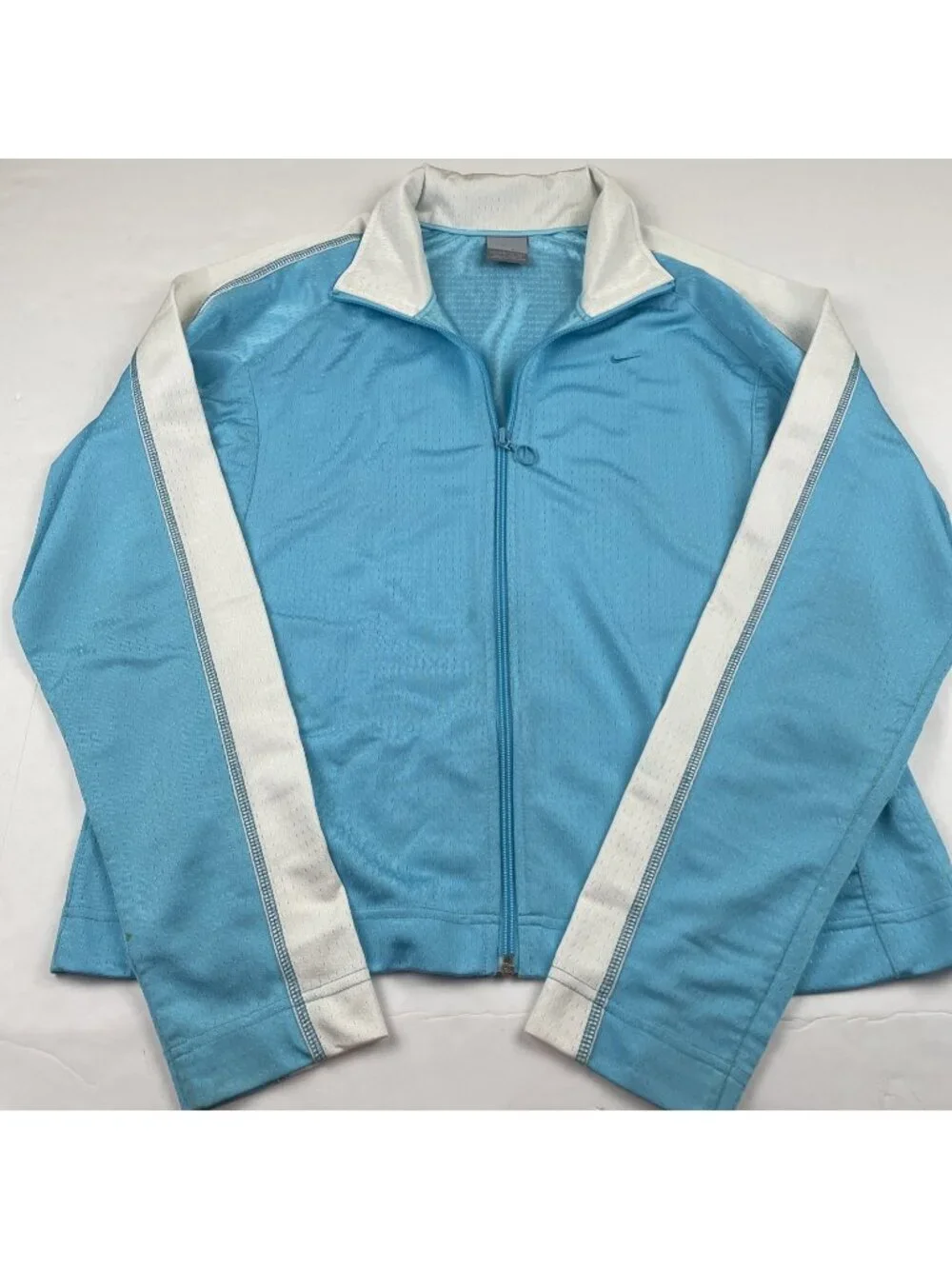 Nike Birdseye Mesh Training Jacket Women’s XL 16-18 Full Zip Track Blue White